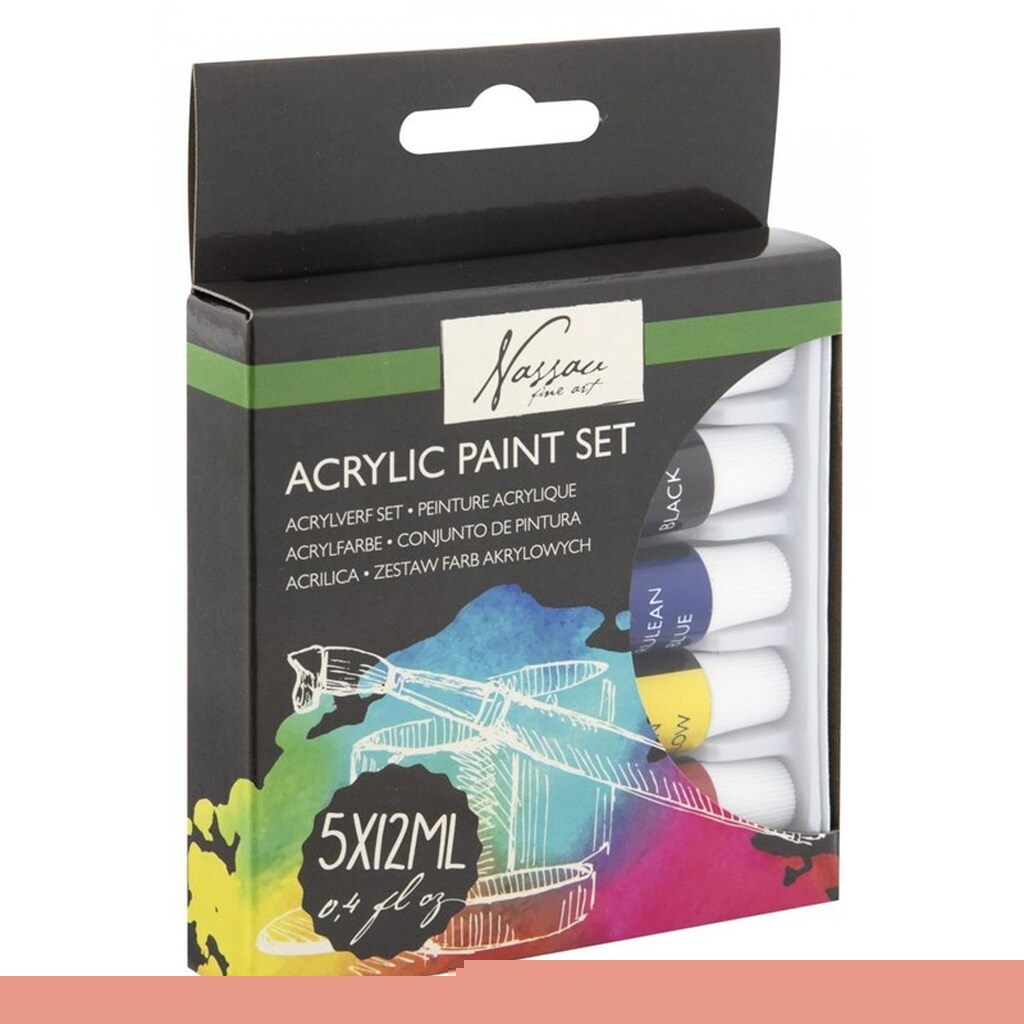 Creative Craft Group Akryl maling 5 tuber 12ml., i gaveæske