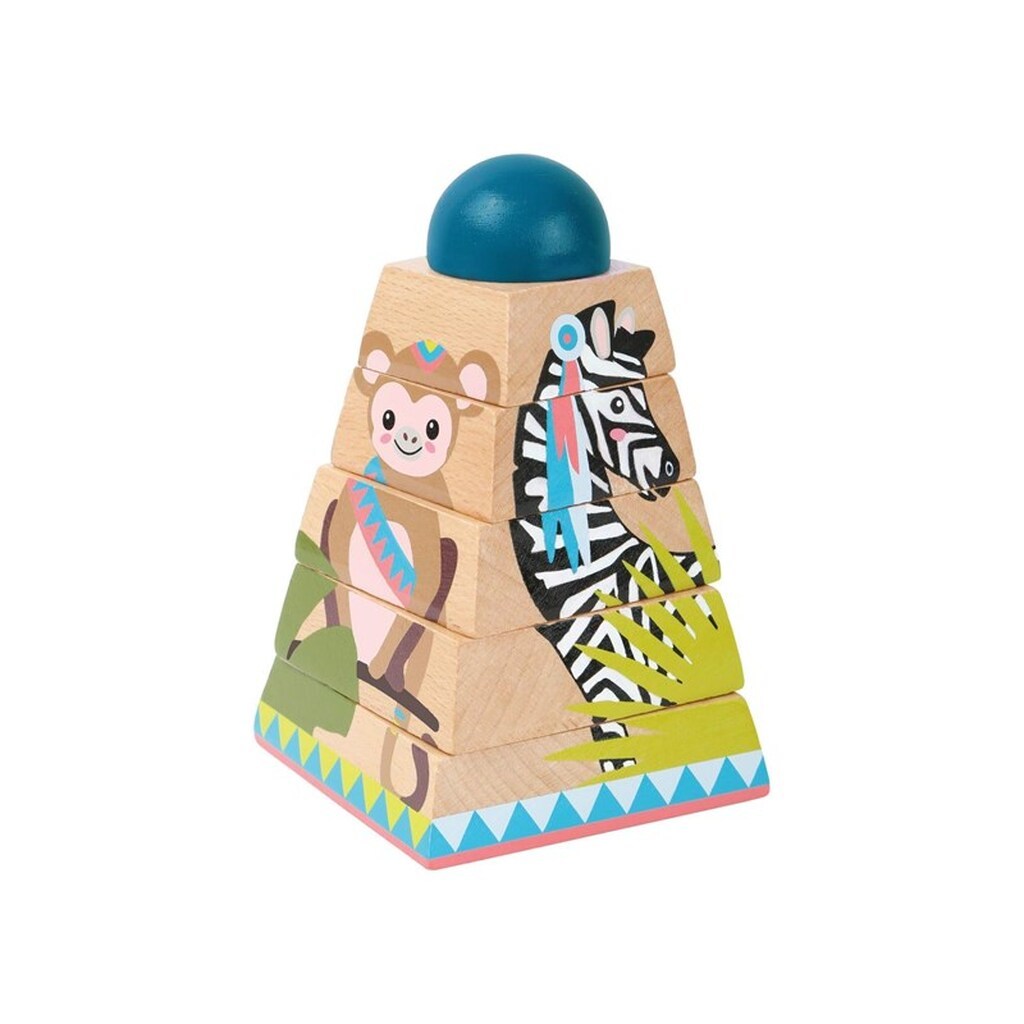 Small Foot - Wooden Stacking Tower Jungle 6 pcs.