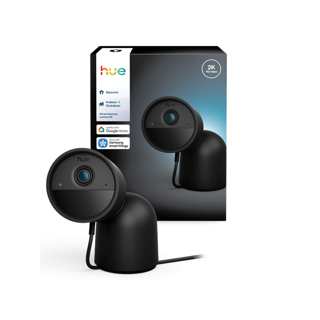 Philips Hue Secure 2K kablet kamera med bordholder - sort