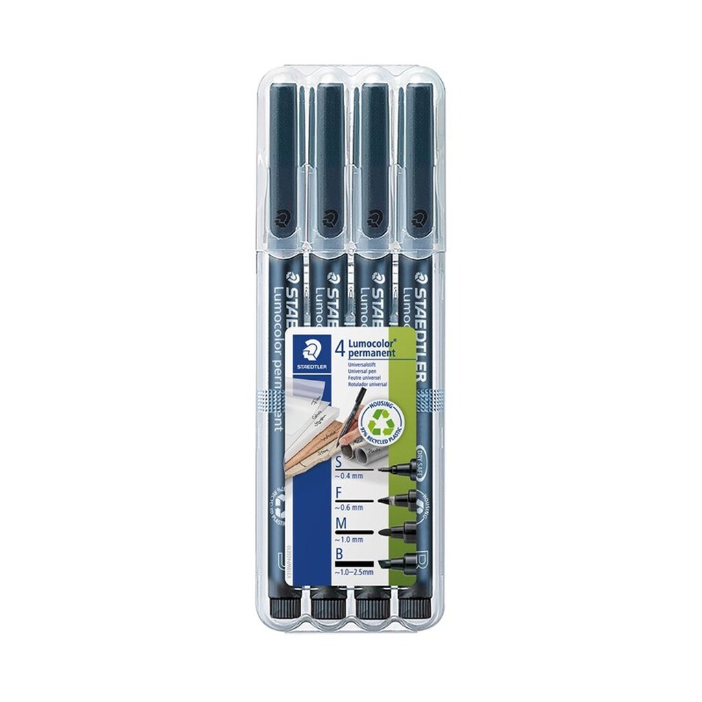 Staedtler Lumocolor Promo Etui 4 Ass Stregb/Boks