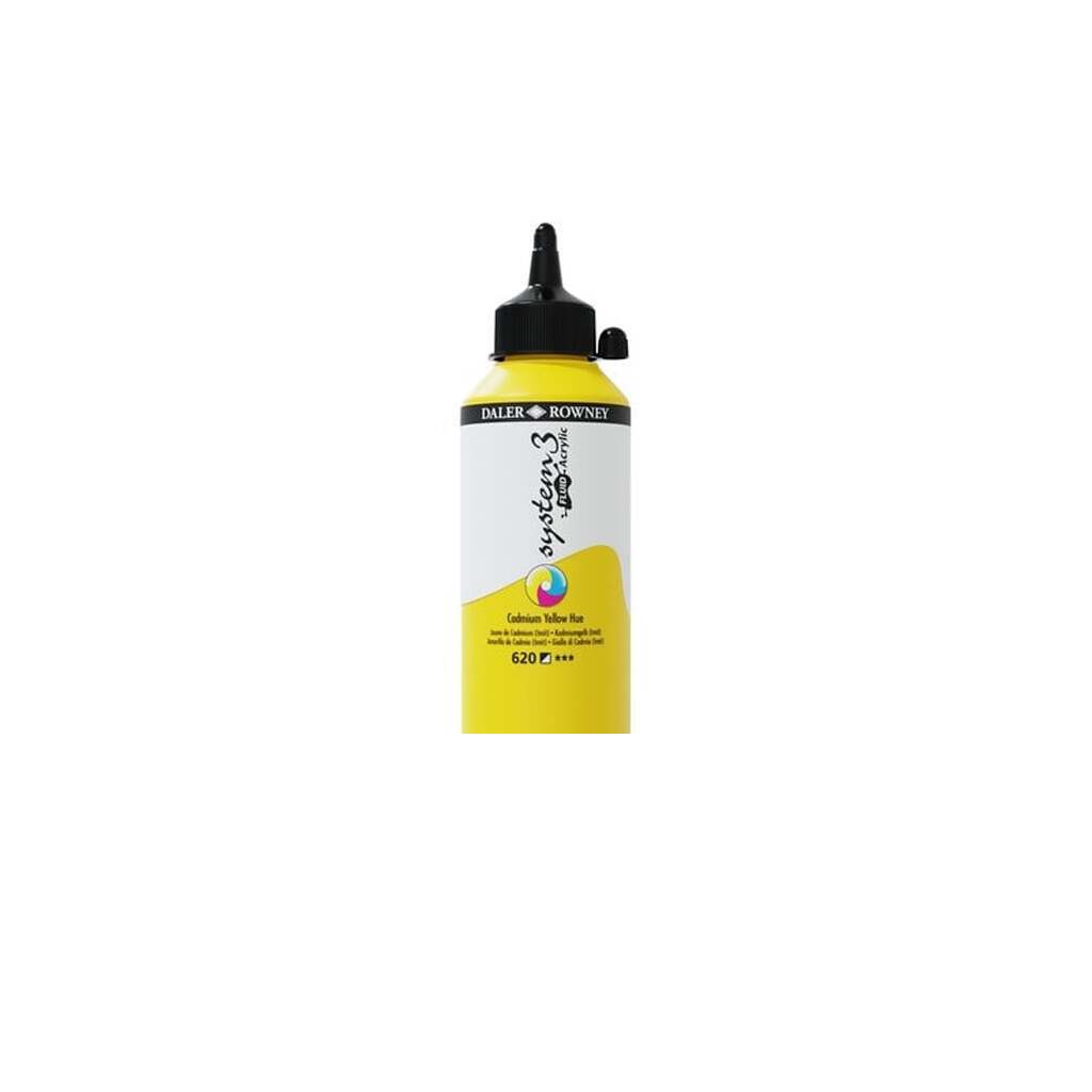 Daler-Rowney System3 Fluid Acrylic 500 ml Cadmium Yellow Hue