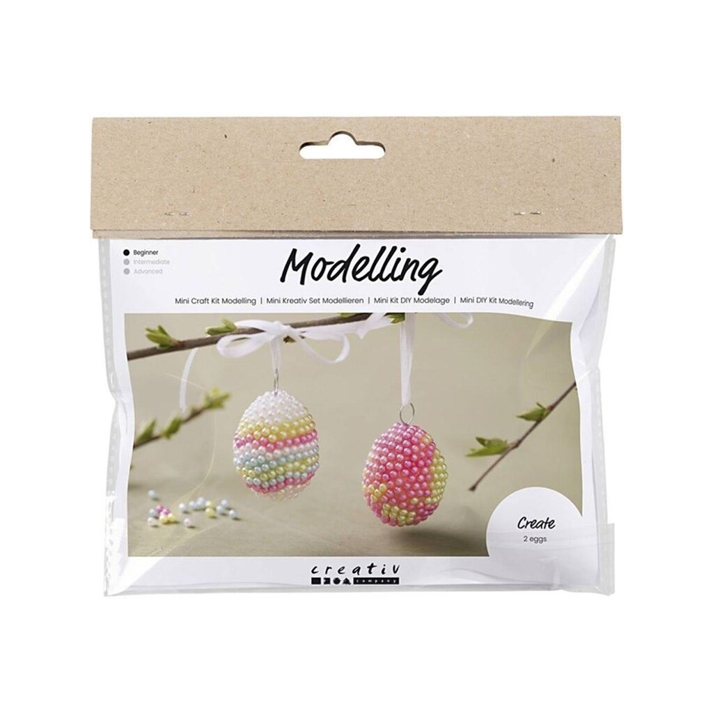 Creativ Company Mini Hobby Set Modeling Egg with Beads 2 pcs.