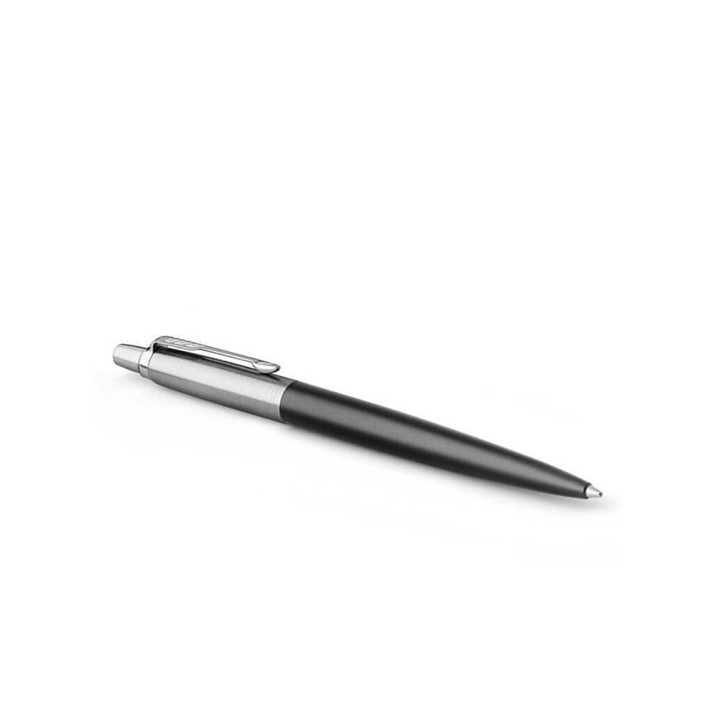 Parker Jotter kuglepen | Bond Street sort med detaljer i krom | medium spids blå blæk