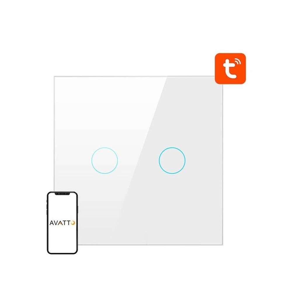 Avatto Smart Light Switch ZigBee ZTS02-EU-W2 2 Way TUYA (white)