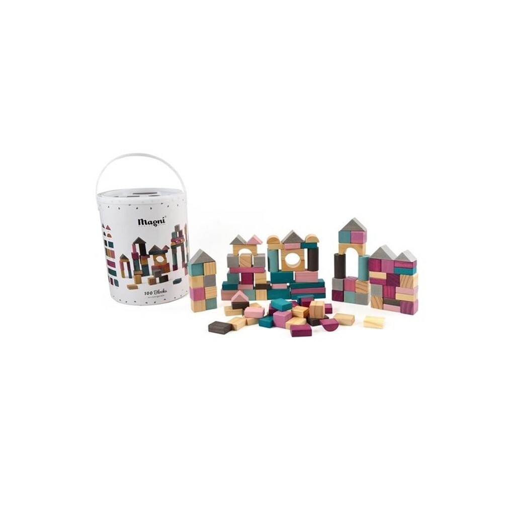 Magni - Wooden Building blocks 100 pcs