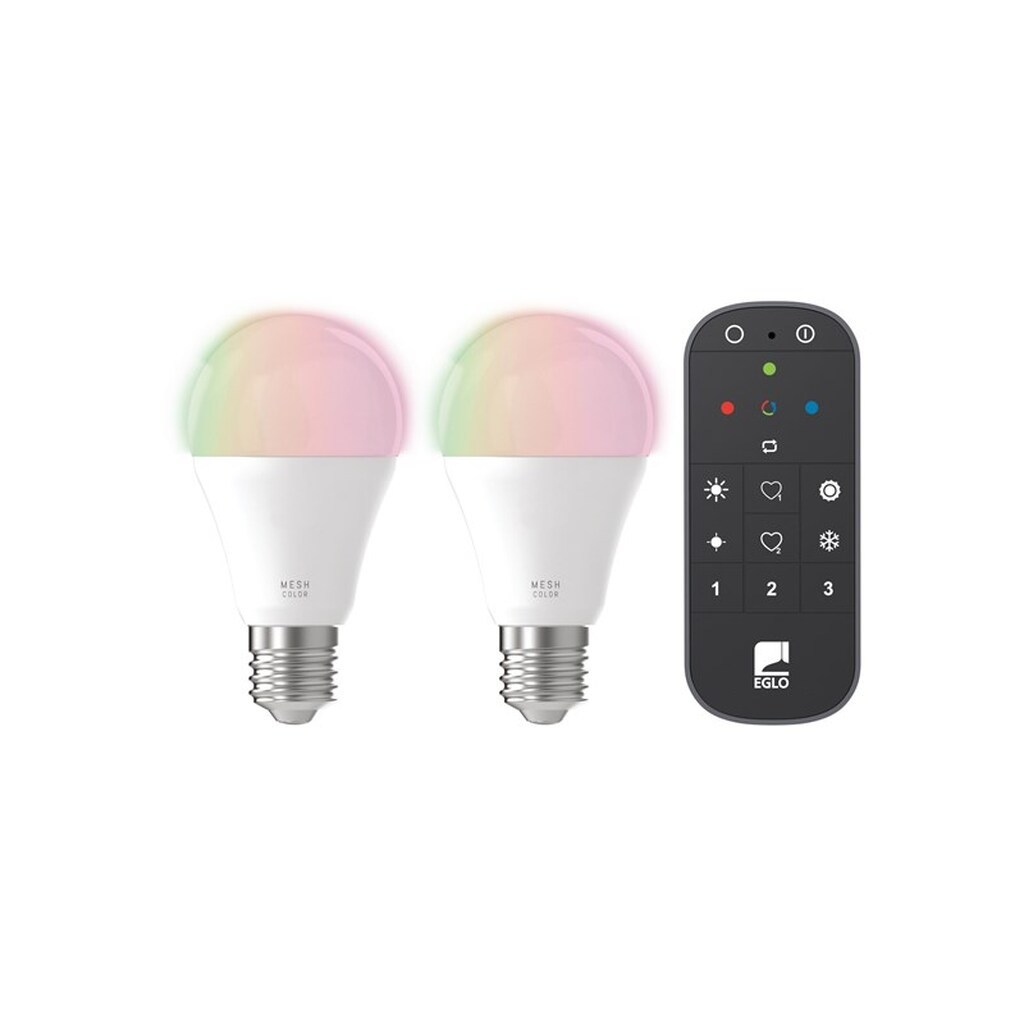 EGLO CONNECT-Z SMART LED A60 9W RGB+TW E27 mat, 2-pak, inkl. fjernbetjening