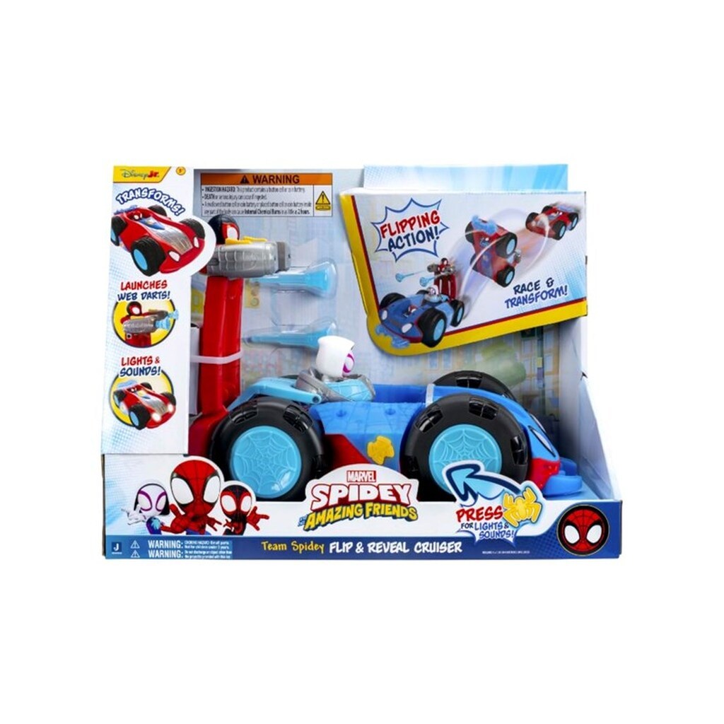 Spidey and His Amazing Friends SPIDEY FLIP &amp; REVEAL CRUISER