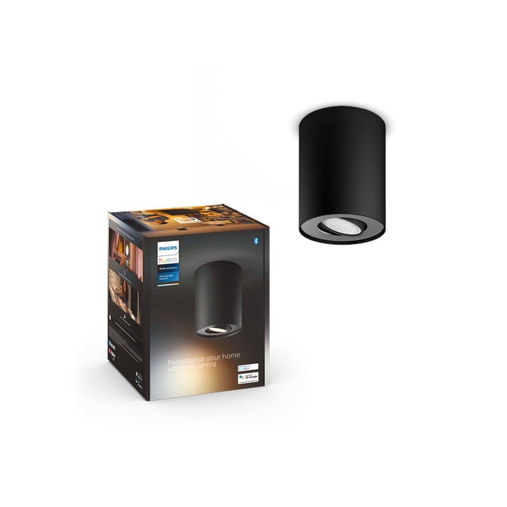 Philips Hue Pillar Enkelt Spot - Sort