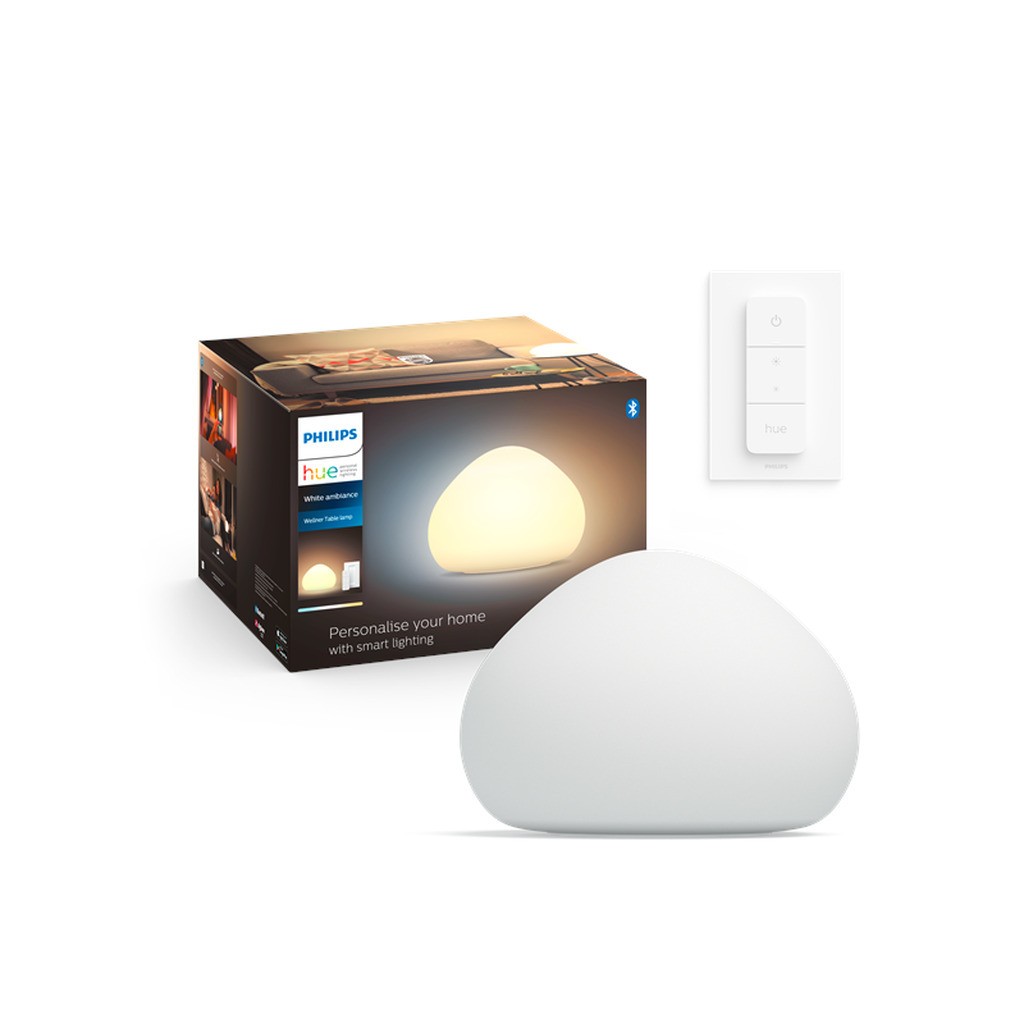 Philips Hue Wellner Bordlampe - Hvid - med Dimmer Switch
