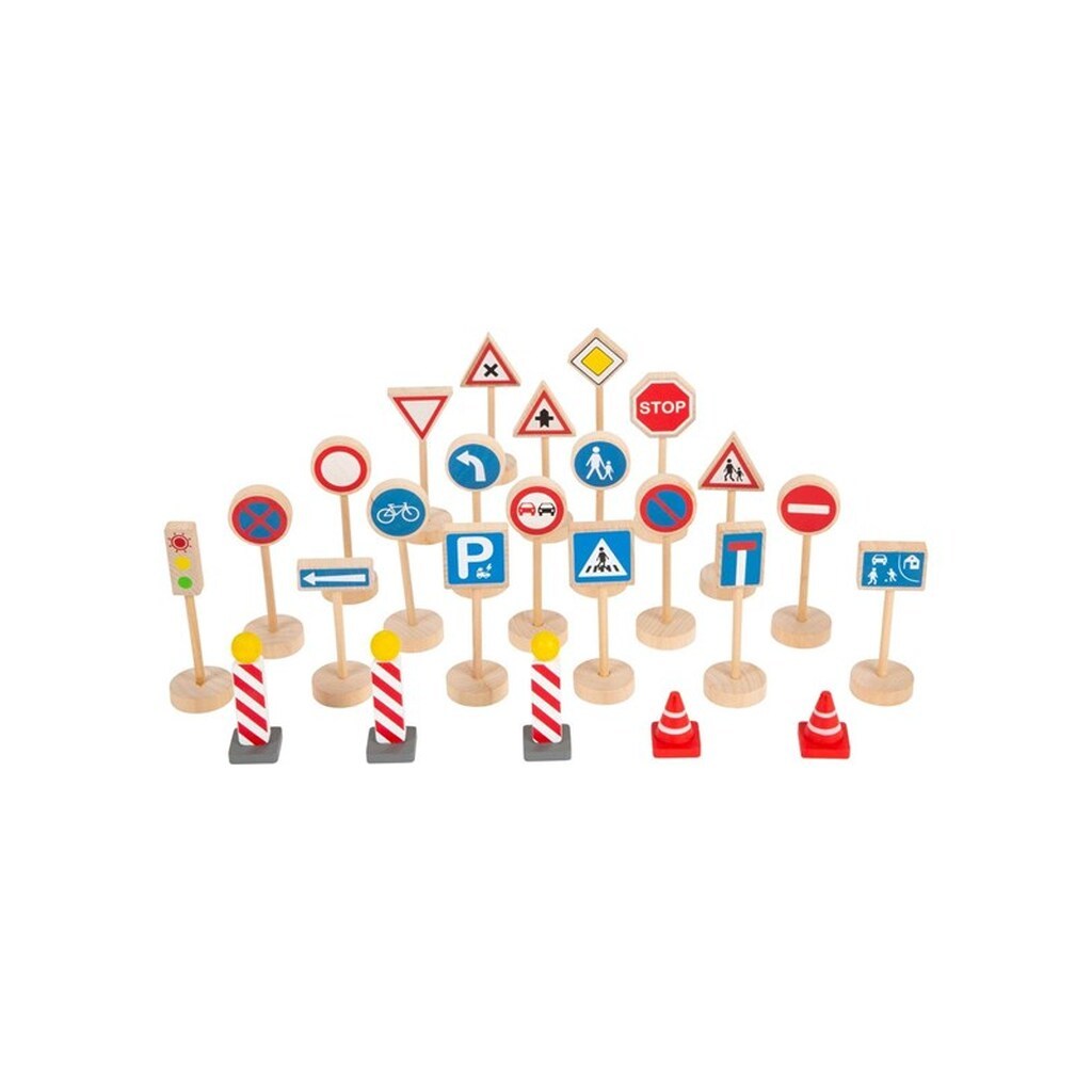 Small Foot - Wooden Mini Traffic Sign Set 25 pcs.