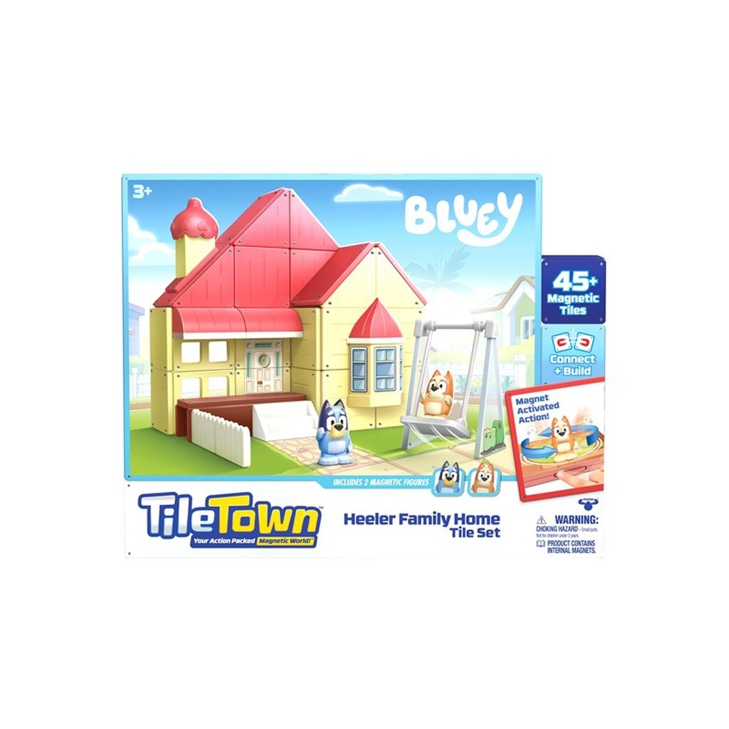 Tile Town Bluey Familiens Hus, magnetisk byggesæt 46 dele