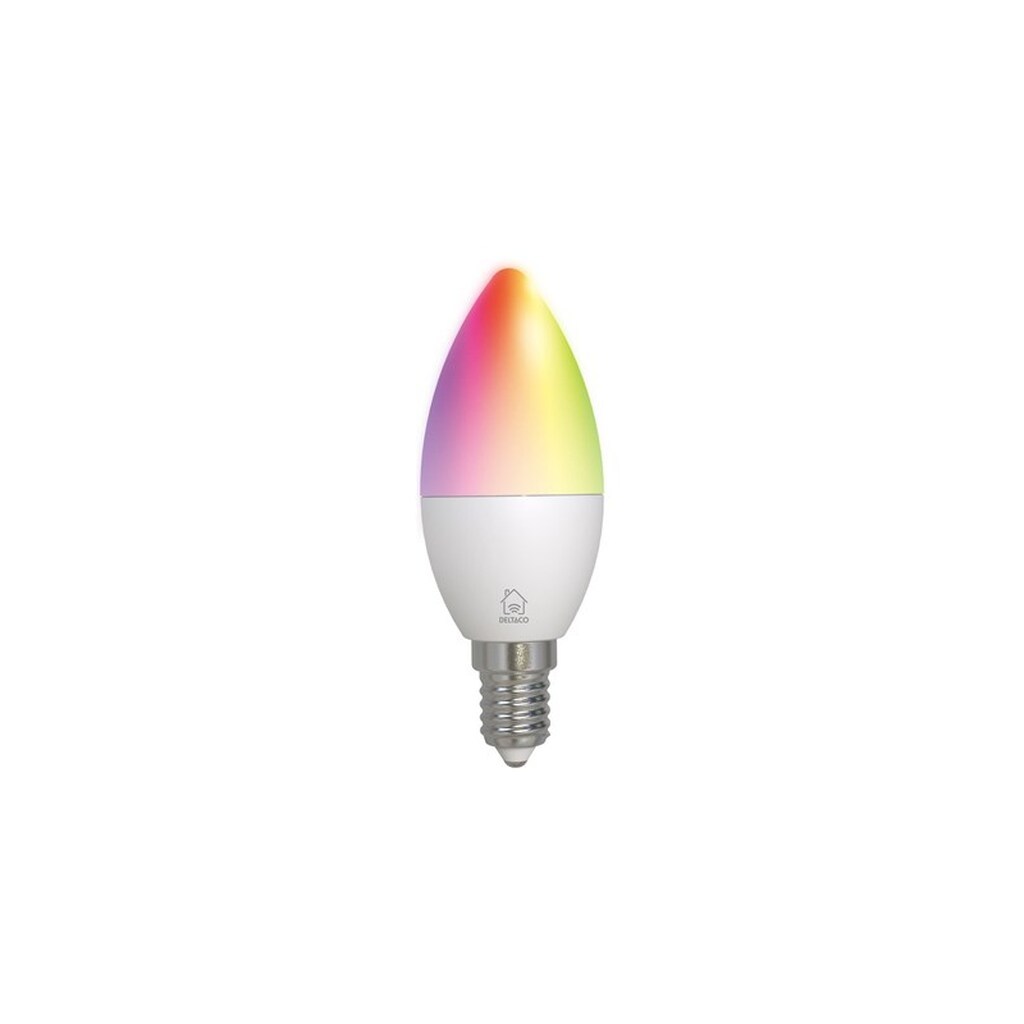 Deltaco Smart - LED light bulb - shape: C37 - E14 - 4.9 W - RGB/white light - 2700-6500 K - white