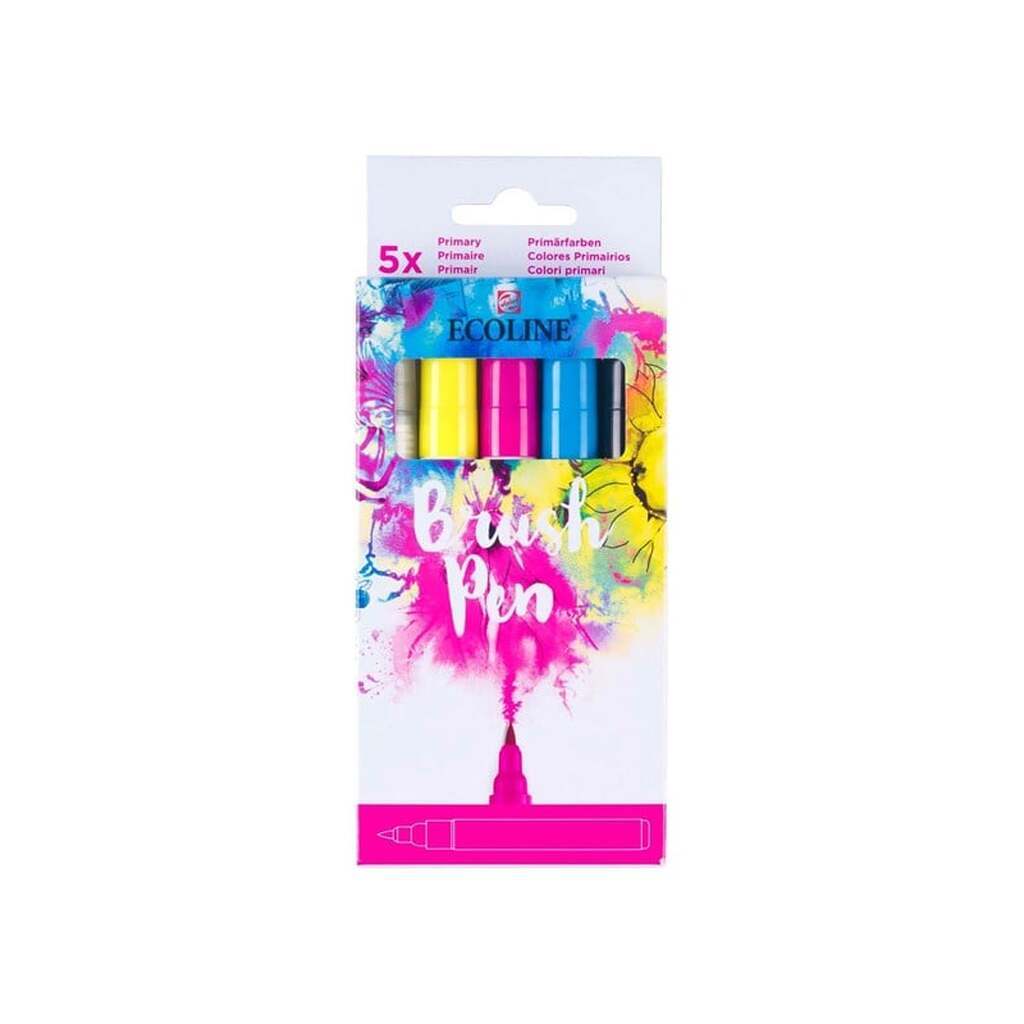 Bruynzeel Ecoline Brush Pen Set Primary 5 Colors