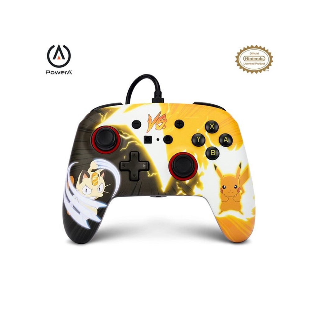 PowerA Enhanced kablet controller til Nintendo Switch - Pokémon: Pikachu vs. Meowth - Wired Controller - Nintendo Switch