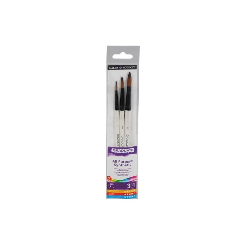 Daler-Rowney Graduate Synthetic Round Brush Set 3 pcs