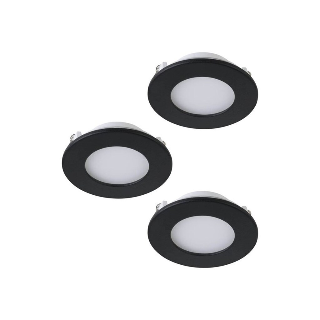 EGLO FUEVA-Z indbygningsspot Ø85 mm, sort, 3-pak