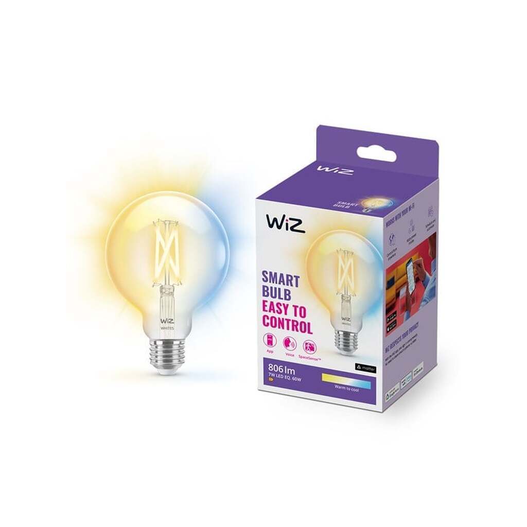 WiZ Tunable G95 E27 Smart Filament Globepære - Dæmpbart varmt til koldt hvidt LED-lys
