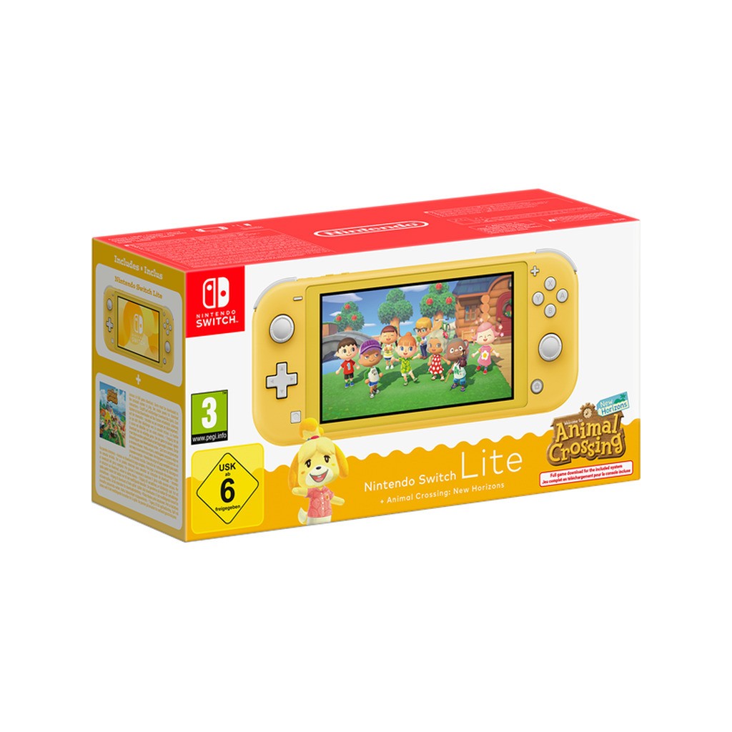 Nintendo Switch Lite - Yellow inc. Animal Crossing
