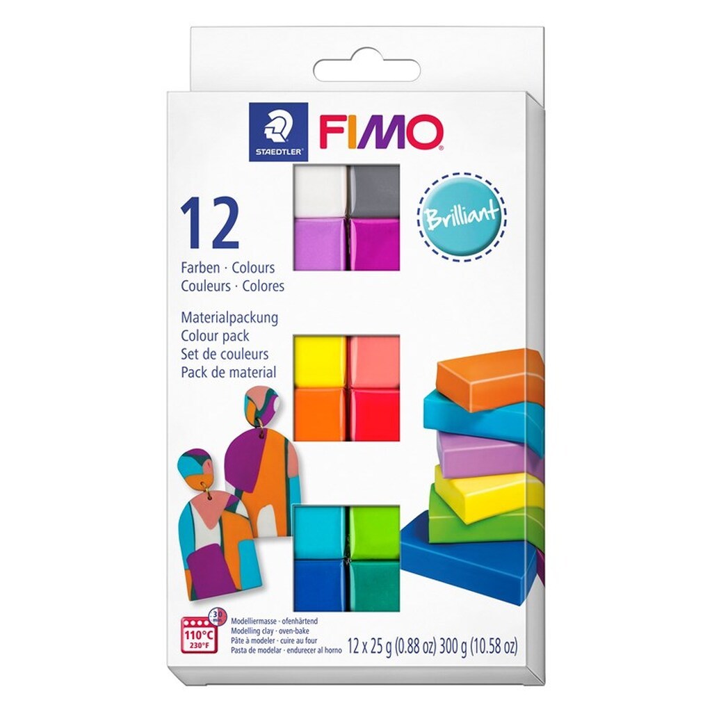 Staedtler FIMO soft sæt. 12 x ½ blok, Brilliant