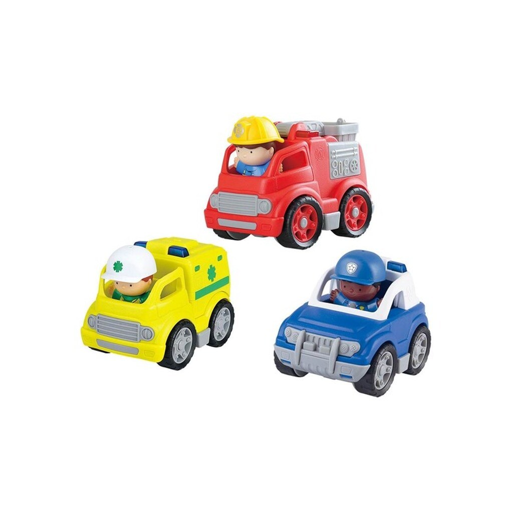PLAY - Emergency Vehicles with Figures Playset 6pcs