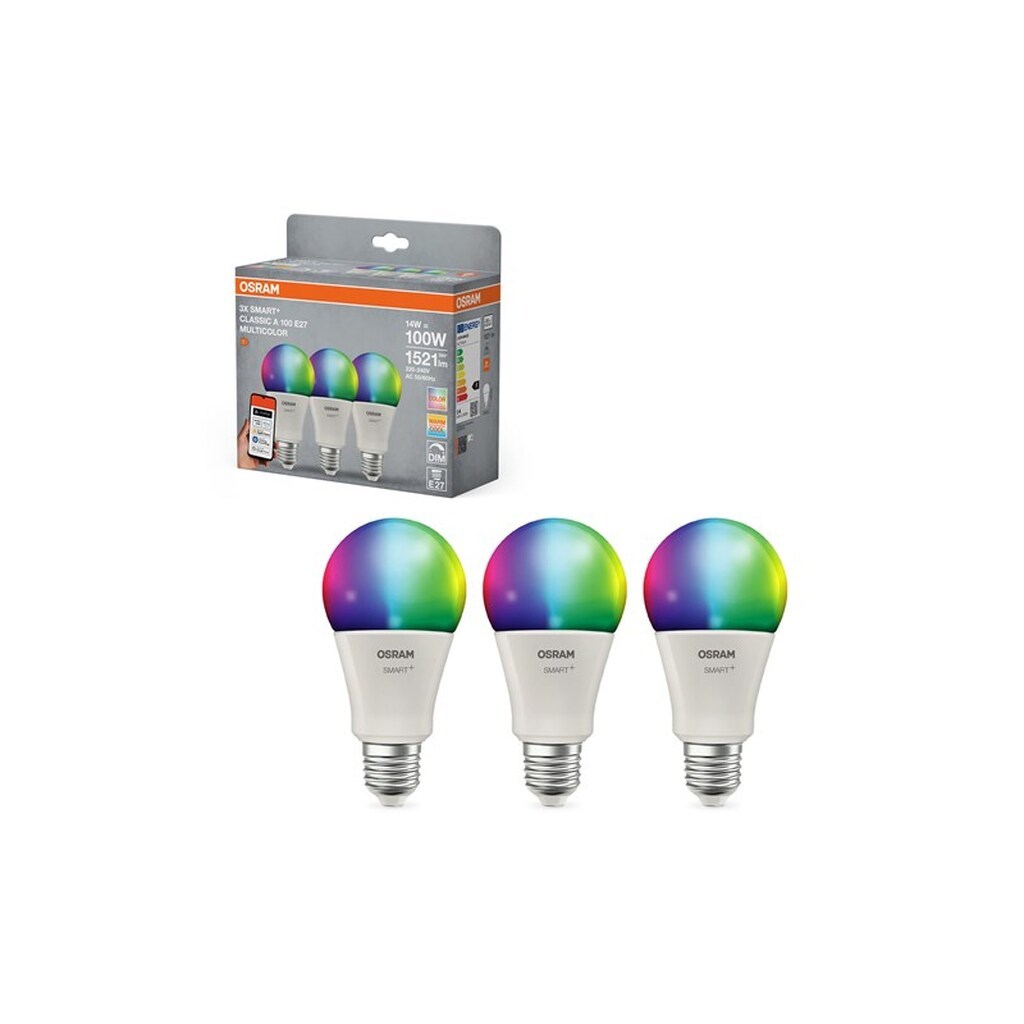 Osram SMART+ MATTER standard 14W/RGBW (100W) mat E27 3-pak