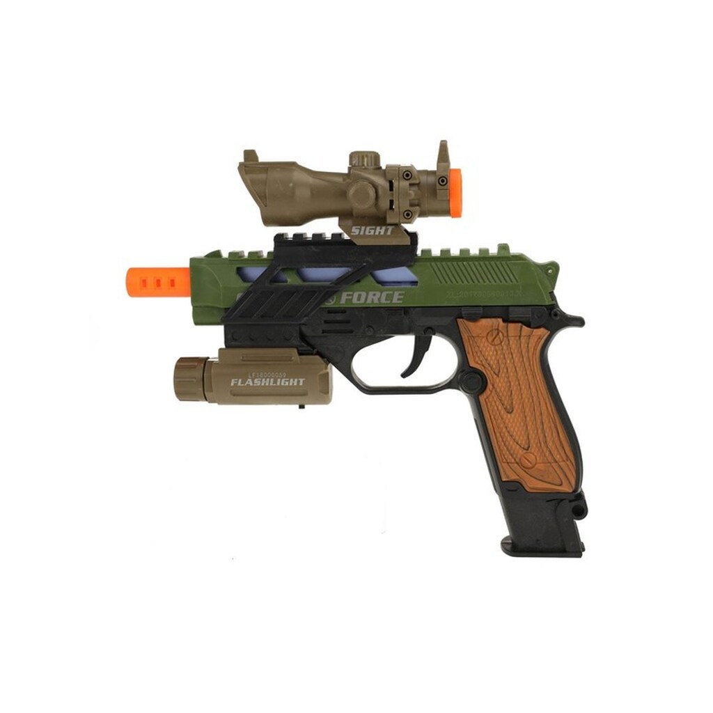 Toi-Toys Alfafox Military Pistol with Light and Sound and Flashlight
