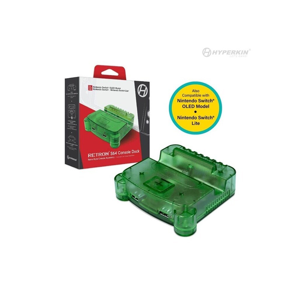 Hyperkin RetroN S64 Console Dock - Lime Green - Wired - Nintendo Switch