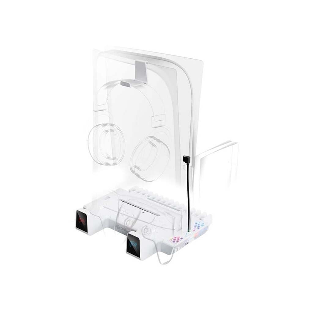 Oniverse Nexus 5 Cooling and charging stand - White (PS5/ PS5 Slim) - Miscellaneous Tilbehør til spillekonsol - Sony PlayStation 5