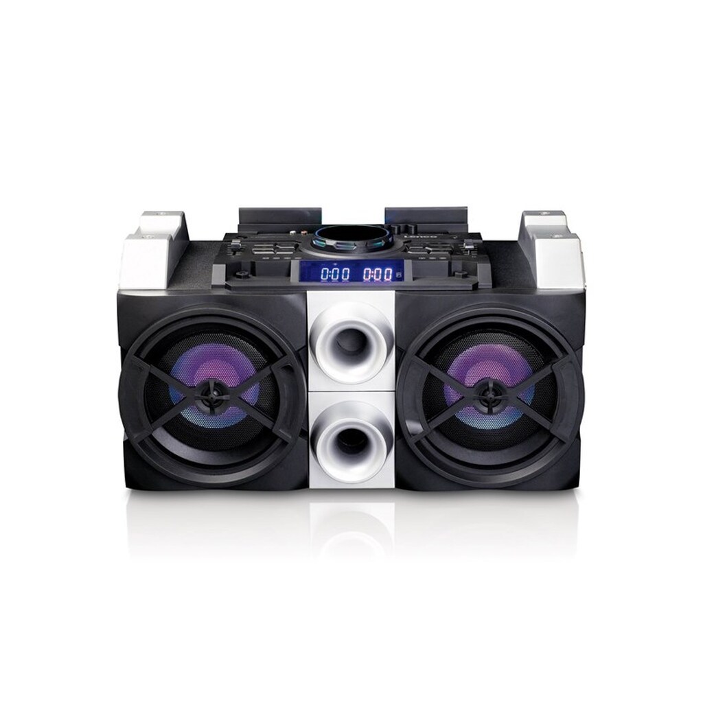 Lenco PMX-150 - High power DJ mixer system with Bluetooth® USB FM radio and party lights - Black
