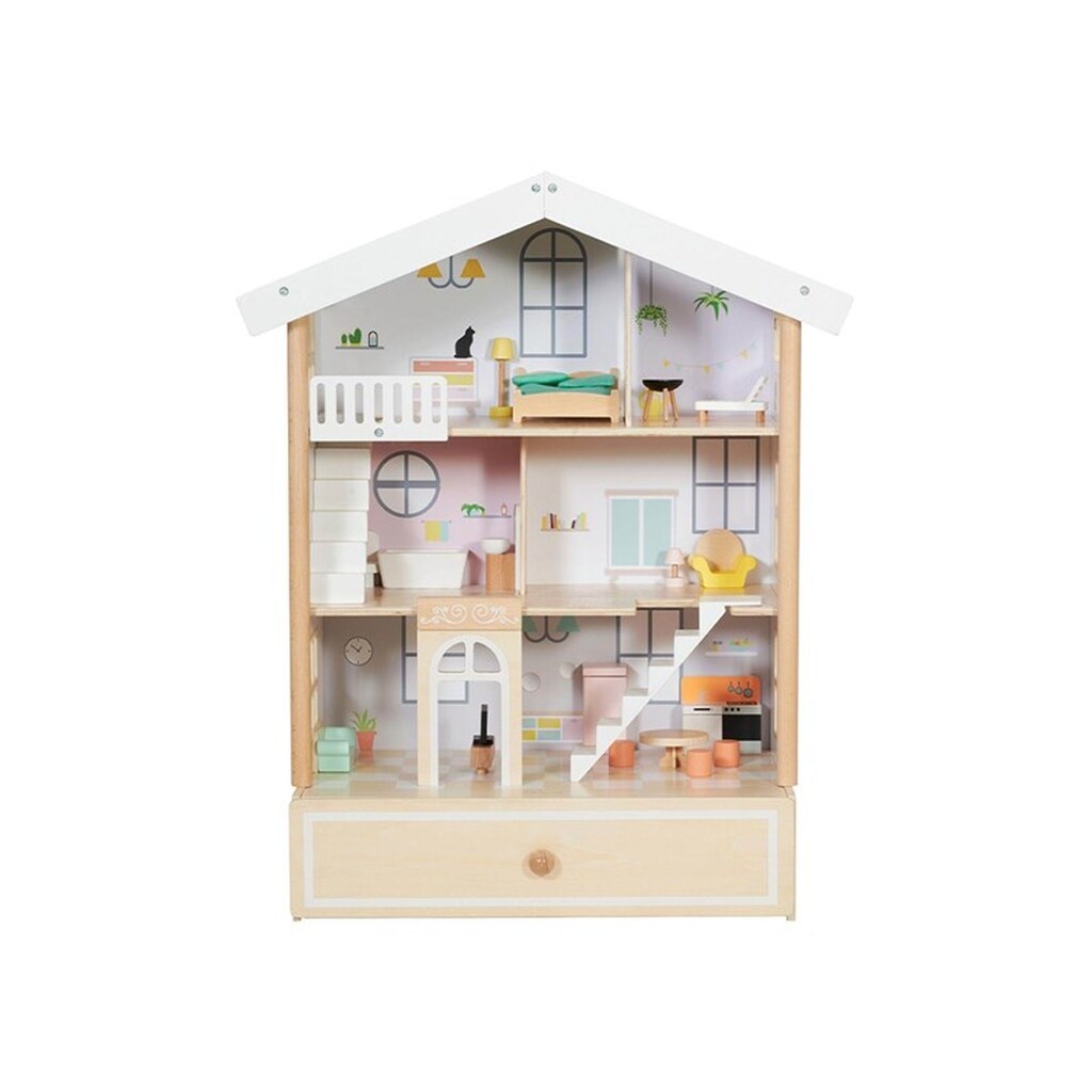 Classic World Happy Villa Wooden Dollhouse 28dlg.