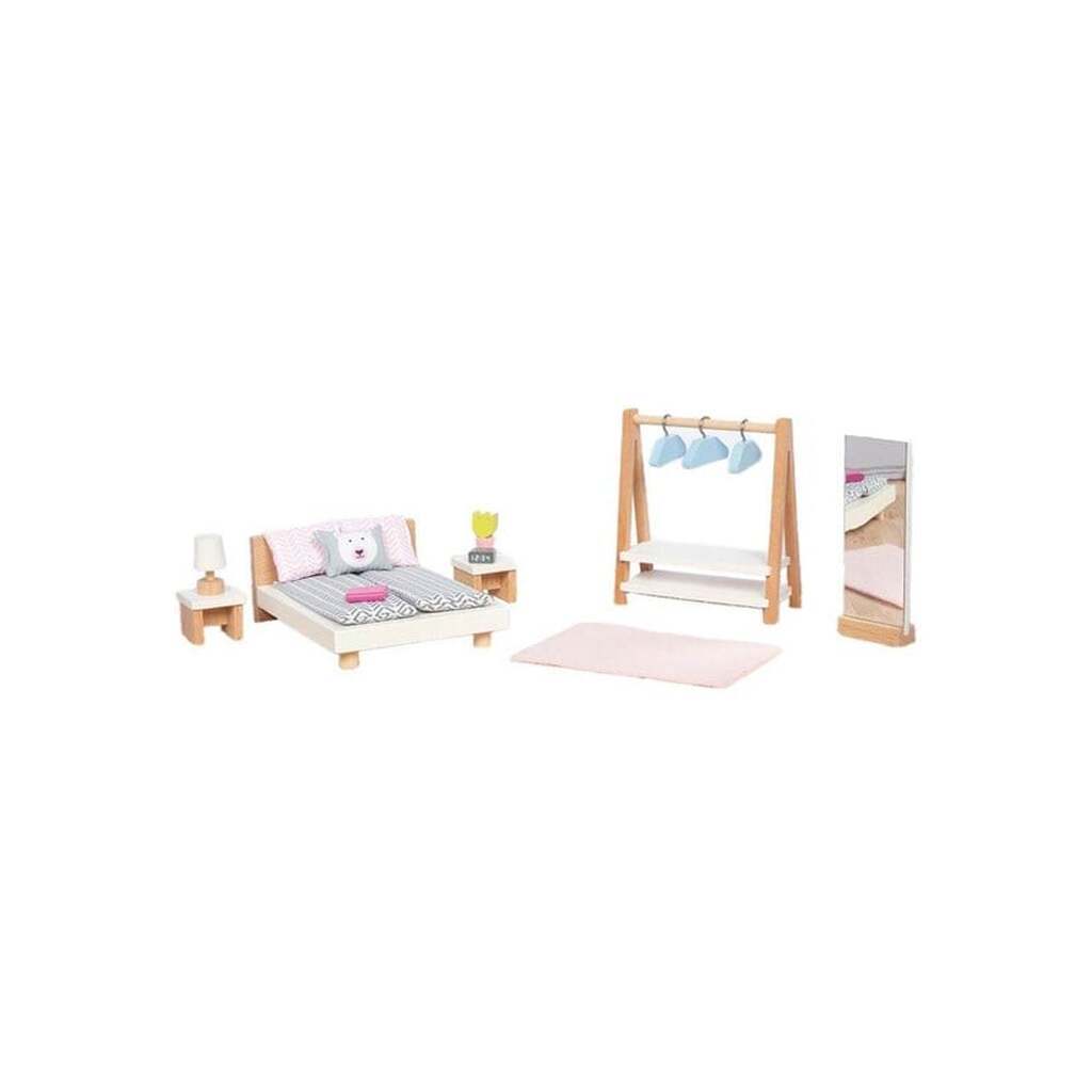 Goki Wooden Doll Furniture Bedroom 18pcs.