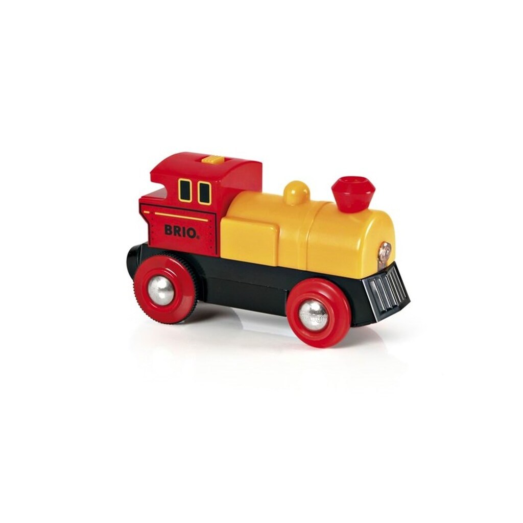 Brio 33594 Batteridrevet tovejs lokomotiv, rødt/gult