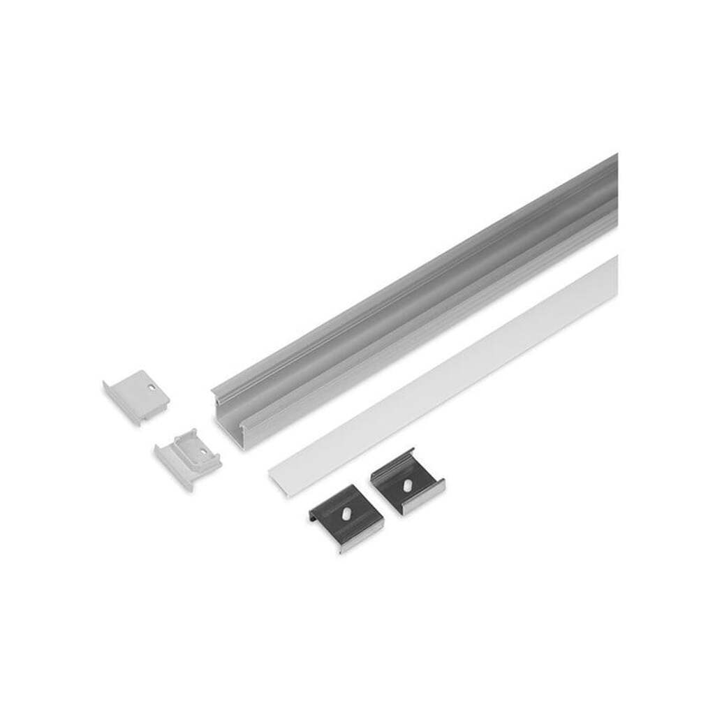 Light Solutions Aluminiumsprofil - Model L (Indbyg) - 20mm LED strip - Alu