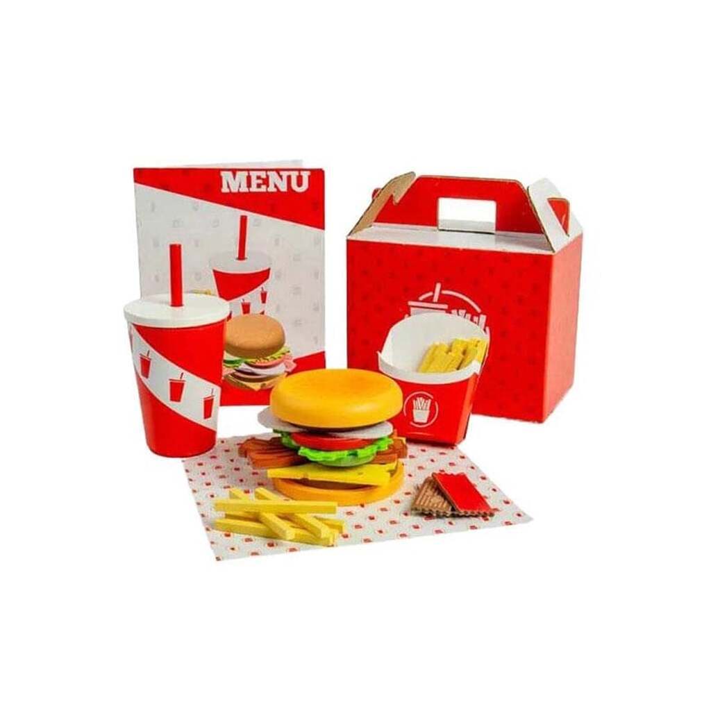 Bigjigs Wooden Burger and Fries Set 48pcs.