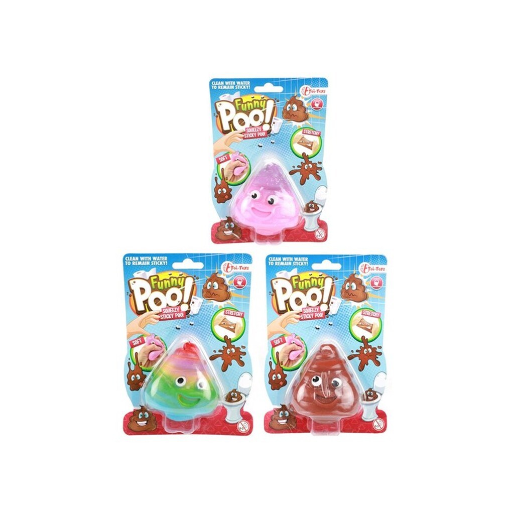 Toi-Toys Funny Poo Sticky Stretchy Smiling Turd (Assorted)