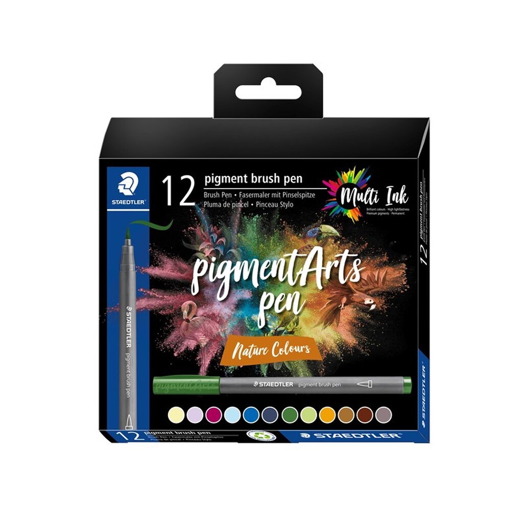 Staedtler Brush Pen Pigment Natur 12 stk/ass