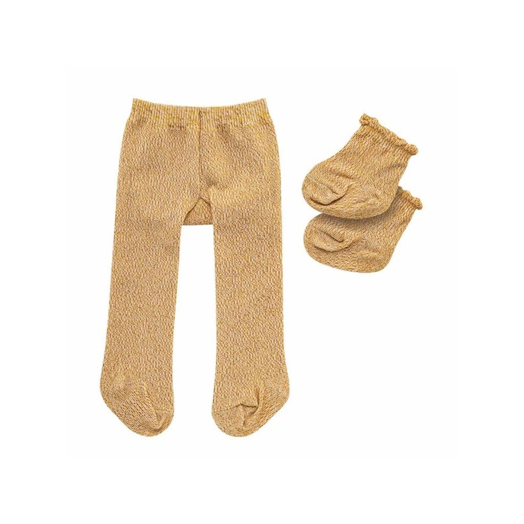 Heless Doll Tights with Socks - Gold 35-45 cm
