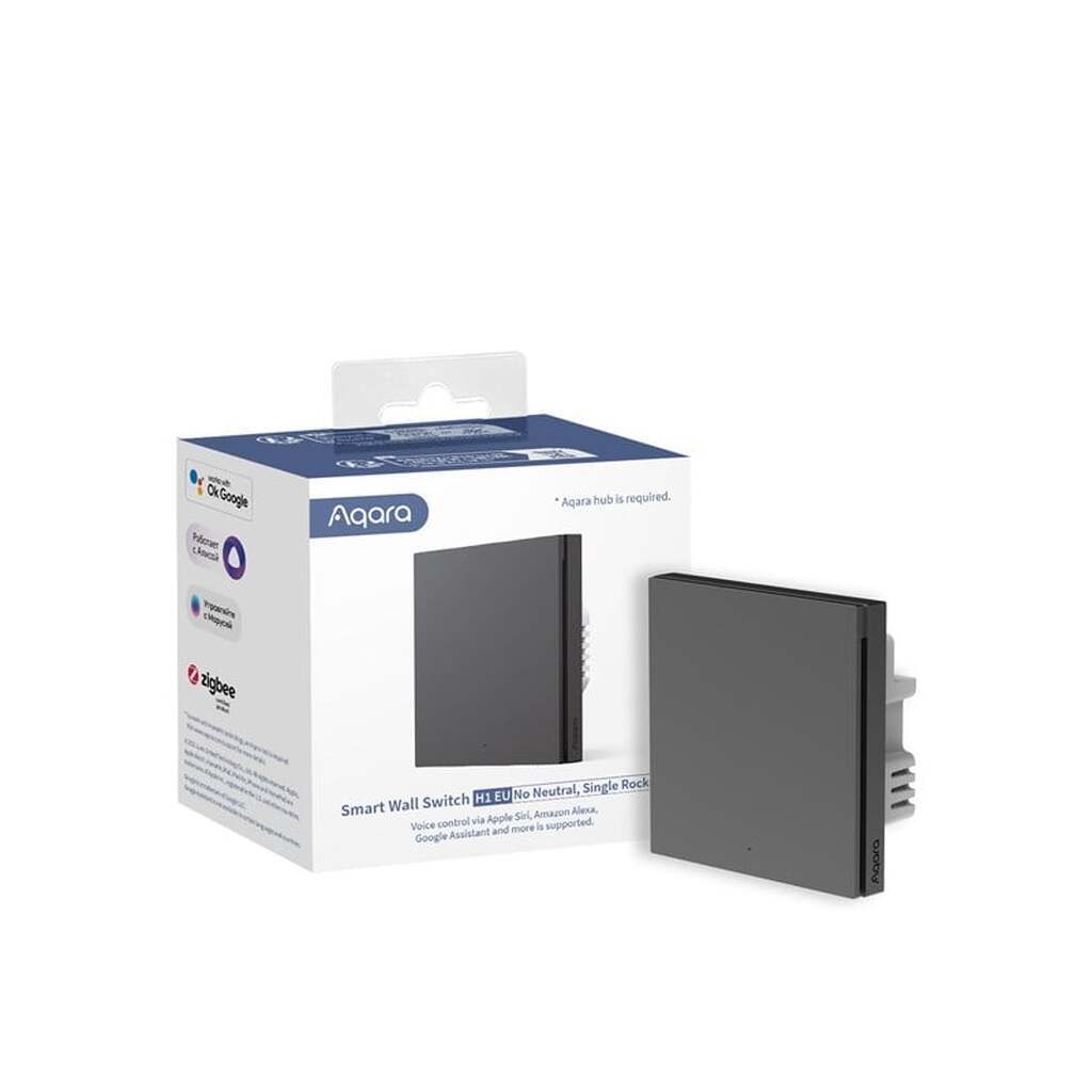 Aqara Smart Wall Switch H1 Single - Grey (No Neutral)