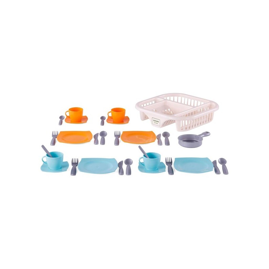 Cavallino Toys Cavallino Crockery with Dish Rack Orange 30pcs.