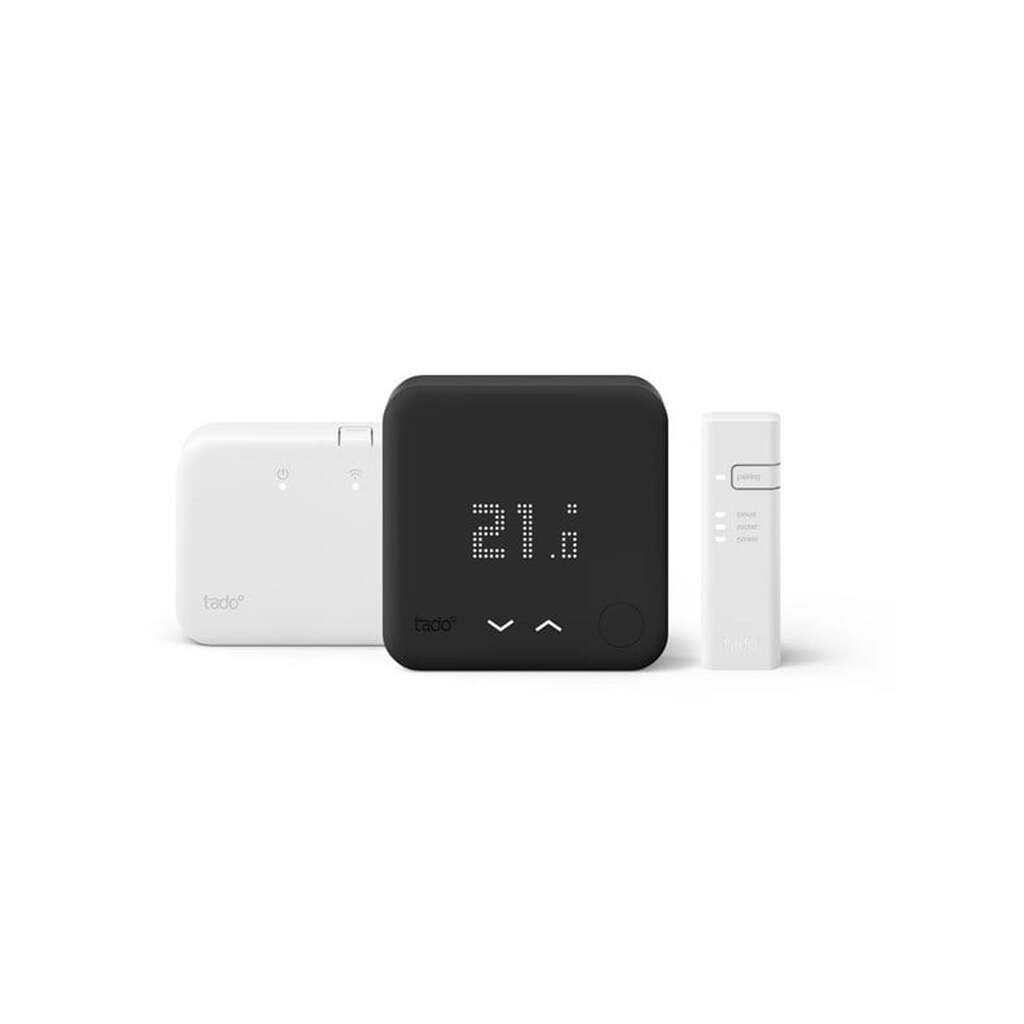 tado Starter Kit Wireless Smart ThermostatV3+ (Black Edition)