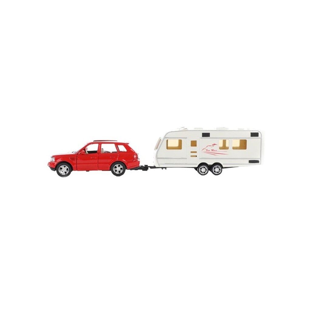 Toi-Toys - Metal Pull-back Car with Caravan 1:48