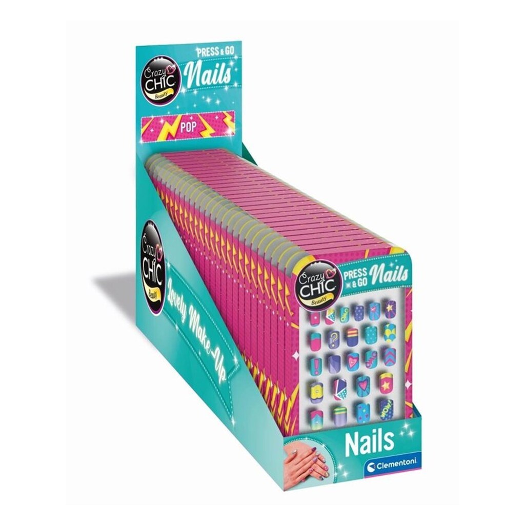 Clementoni Crazy Chic Press &amp; Go Nails - Pop