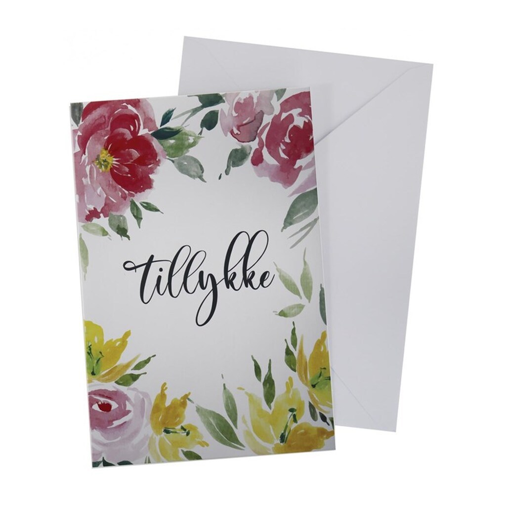 SCANSEASON Kort m. konvolut blomstertillykke11*17cm