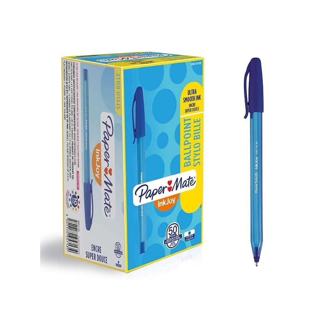 Paper Mate InkJoy 100ST Ballpoint Pens | Medium spids (1,0 mm) | Blå | 50 styk