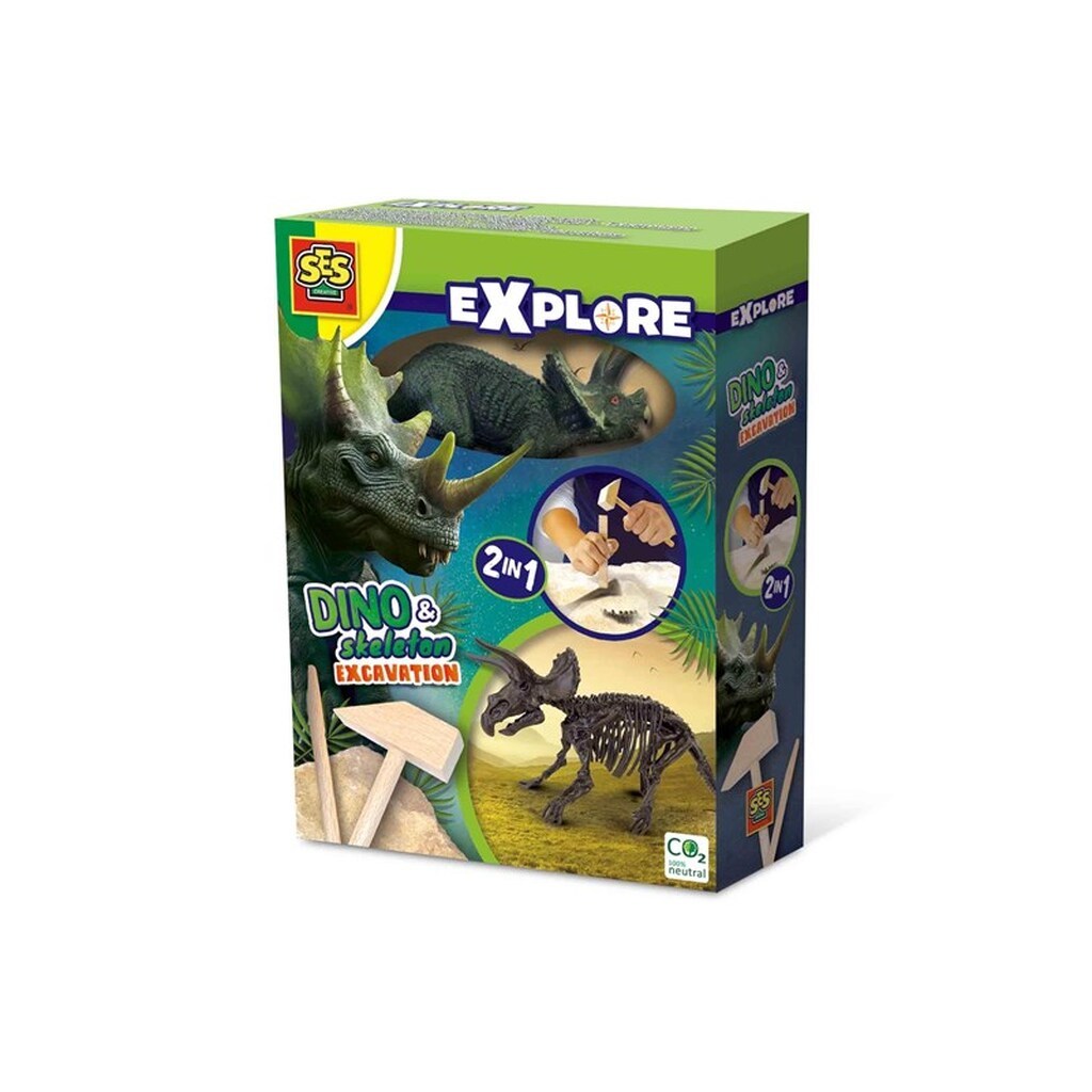 SES Creative Explore Dino and skeleton excavation 2 in 1 - Triceratops