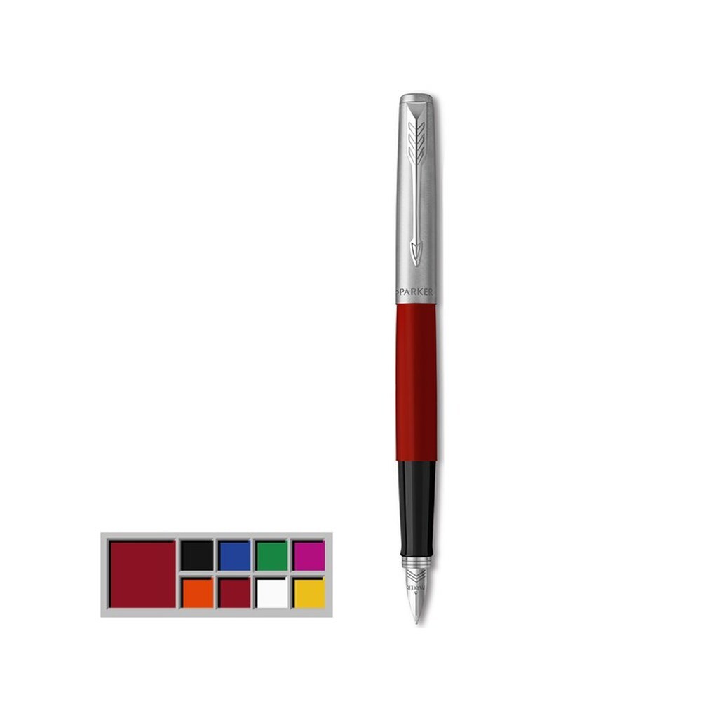Parker Jotter Originals-fyldepen, klassisk rød lakering, medium spids, blå blækpåfyldning