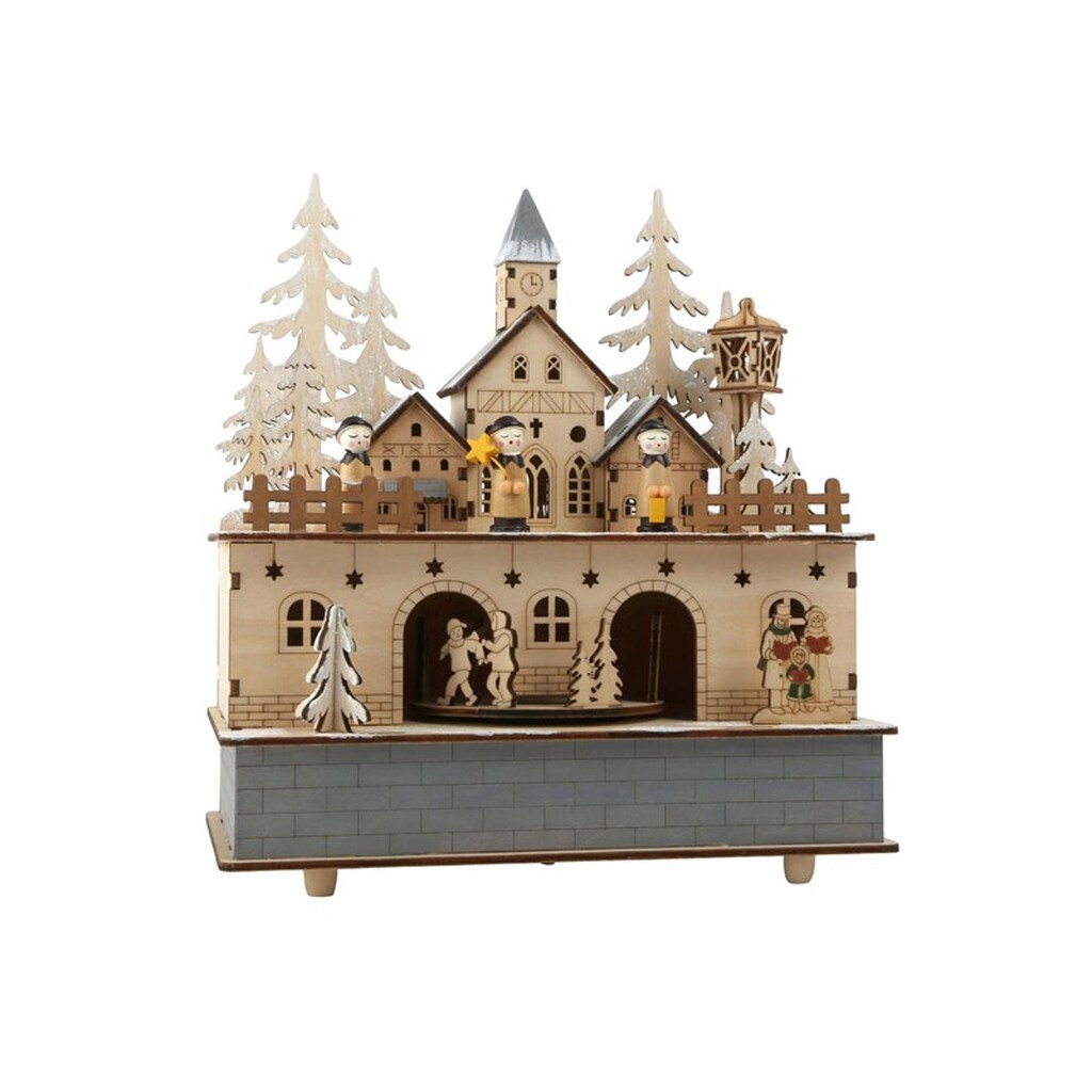 Small Foot - Wooden Music Box Christmas Village with Light