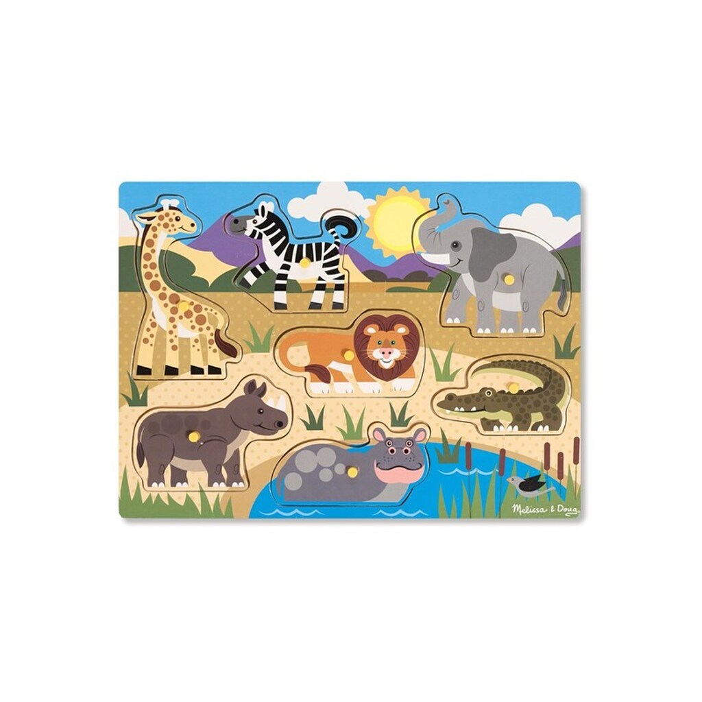 Melissa &amp; Doug Wooden Peg Puzzle - Safari
