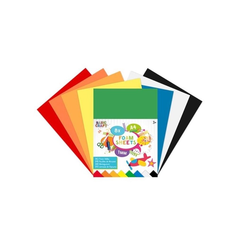 Creative Craft Group Skum 1 mm. EVA A4. 8 ark. ass.