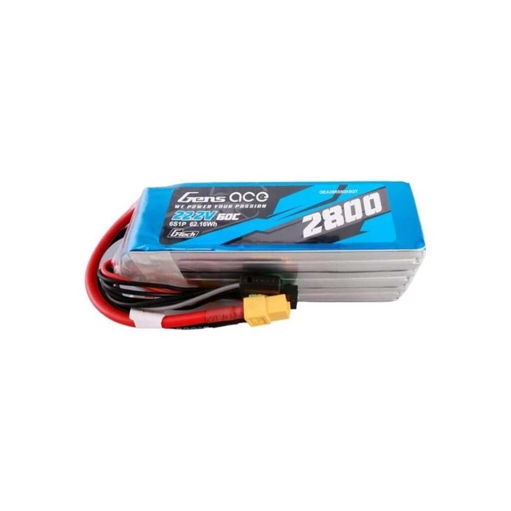 Gens ace &amp;Tattu G-Tech 2800mAh 22.2V 60C 6S1P Lipo Battery Pack with XT60 plug